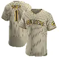 Men's No.1 Ozzie Smith San Diego Padres Tan/Brown Authentic Alternate Jersey