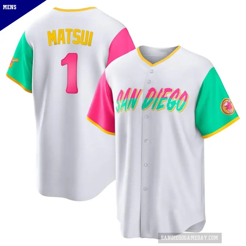 Nike SAN DIEGO ユニフォーム MATSUI 1 San Diego Padres Yuki Matsui #1 Nike White 2025 Official MLB