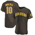 Men's No.10 Bip Roberts San Diego Padres Brown Authentic Road Jersey