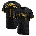 Men's No.11 Tim Flannery San Diego Padres Black Authentic Snake Skin City Jersey