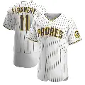 Men's No.11 Tim Flannery San Diego Padres White/Brown Authentic Home Jersey