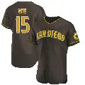 Men's No.15 Mike Ivie San Diego Padres Brown Authentic Road Jersey