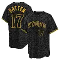 Men's No.17 Matthew Batten San Diego Padres Black Replica Snake Skin City Jersey