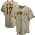 Men's No.17 Matthew Batten San Diego Padres Sand/Brown Replica Alternate Jersey