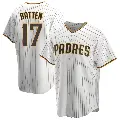 Men's No.17 Matthew Batten San Diego Padres White/Brown Replica Home Jersey