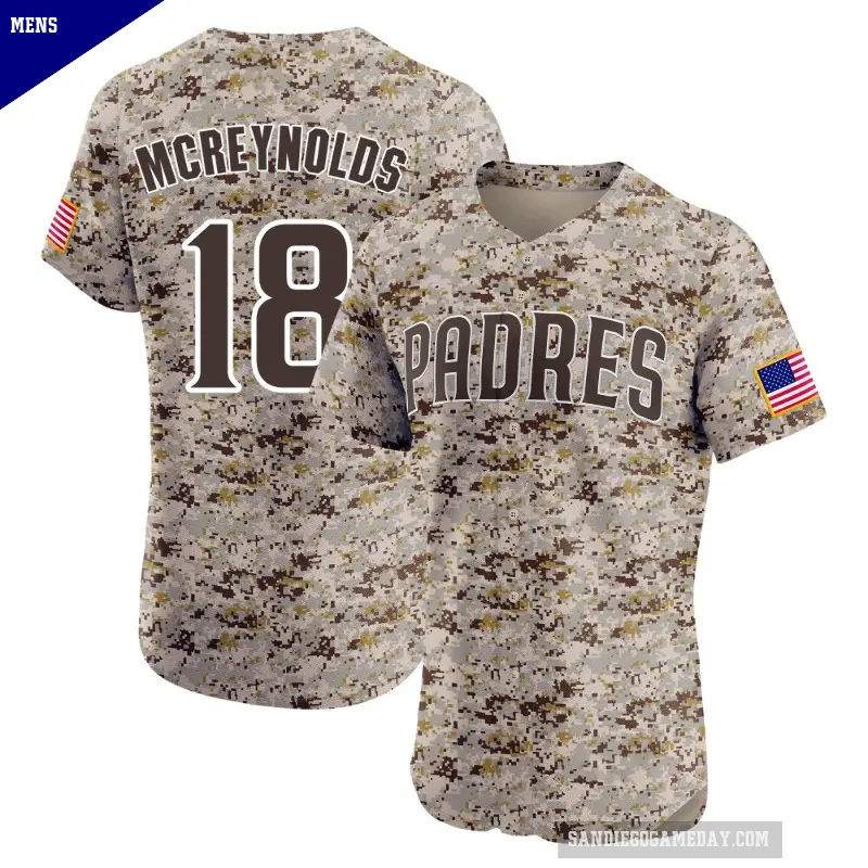 Men's No.18 Kevin Mcreynolds San Diego Padres Camo Elite Alternate Vapor Premier Jersey