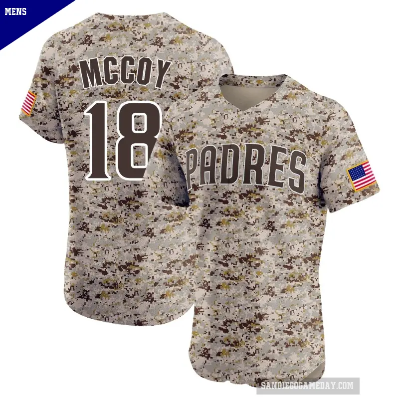 Men's No.18 Mason McCoy San Diego Padres Camo Elite Alternate Vapor Premier Jersey