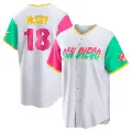 Men's No.18 Mason McCoy San Diego Padres White Replica 2022 City Connect Jersey