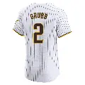 Men's No.2 Johnny Grubb San Diego Padres White Elite Home Jersey
