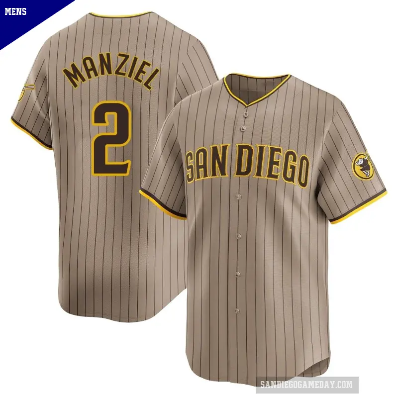 Men's No.2 Johnny Manziel San Diego Padres Limited Tan Alternate Jersey