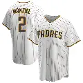 Men's No.2 Johnny Manziel San Diego Padres White/Brown Replica Home Jersey