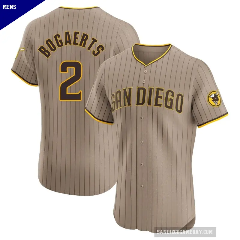 Men's No.2 Xander Bogaerts San Diego Padres Brown Elite Alternate Jersey