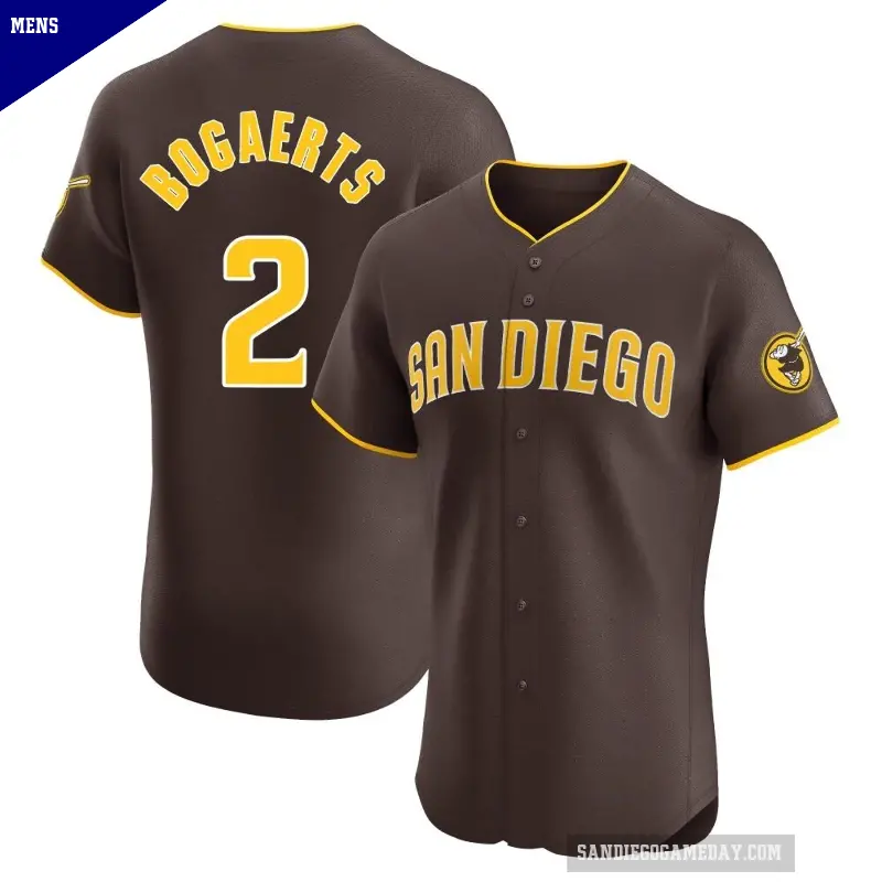 Men's No.2 Xander Bogaerts San Diego Padres Brown Elite Road Vapor Premier Jersey