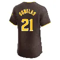 Men's No.21 Tirso Ornelas San Diego Padres Brown Elite Road Vapor Premier Jersey
