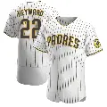 Men's No.22 Jason Heyward San Diego Padres White/Brown Authentic Home Jersey