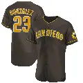 Men's No.23 Adrian Gonzalez San Diego Padres Brown Authentic Road Jersey
