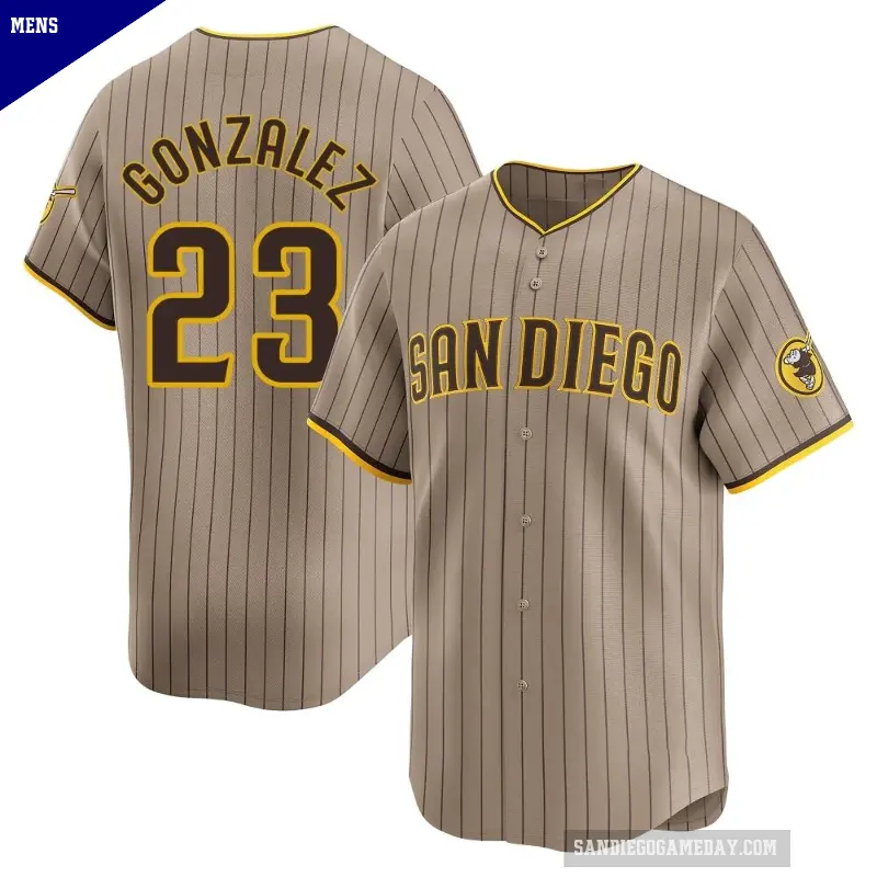 Men's No.23 Adrian Gonzalez San Diego Padres Limited Tan Alternate Jersey