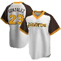 Men's No.23 Adrian Gonzalez San Diego Padres White Replica Home Cooperstown Collection Jersey