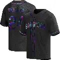 Men's No.24 David Peralta San Diego Padres Black Replica Holographic Alternate Jersey