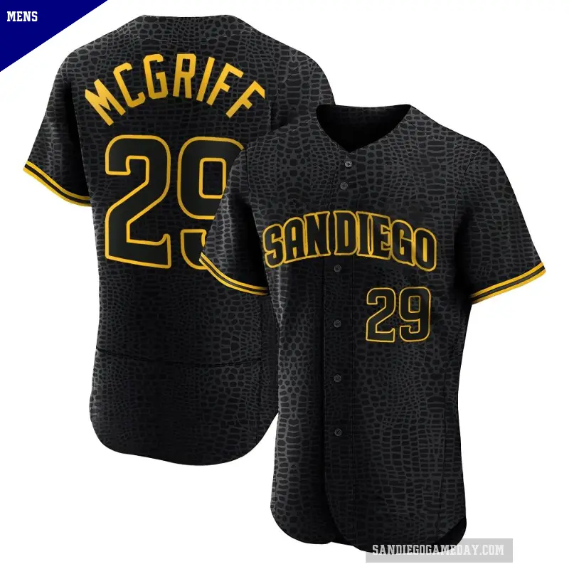 Men's No.29 Fred Mcgriff San Diego Padres Black Authentic Snake Skin City Jersey