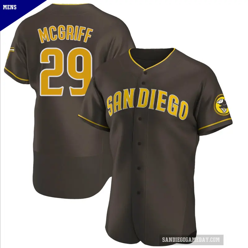 Men's No.29 Fred Mcgriff San Diego Padres Brown Authentic Road Jersey