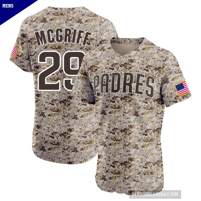 Men's No.29 Fred Mcgriff San Diego Padres Camo Elite Alternate Vapor Premier Jersey