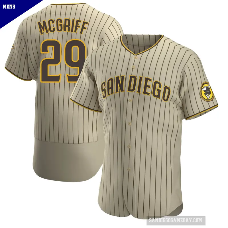 Men's No.29 Fred Mcgriff San Diego Padres Tan/Brown Authentic Alternate Jersey