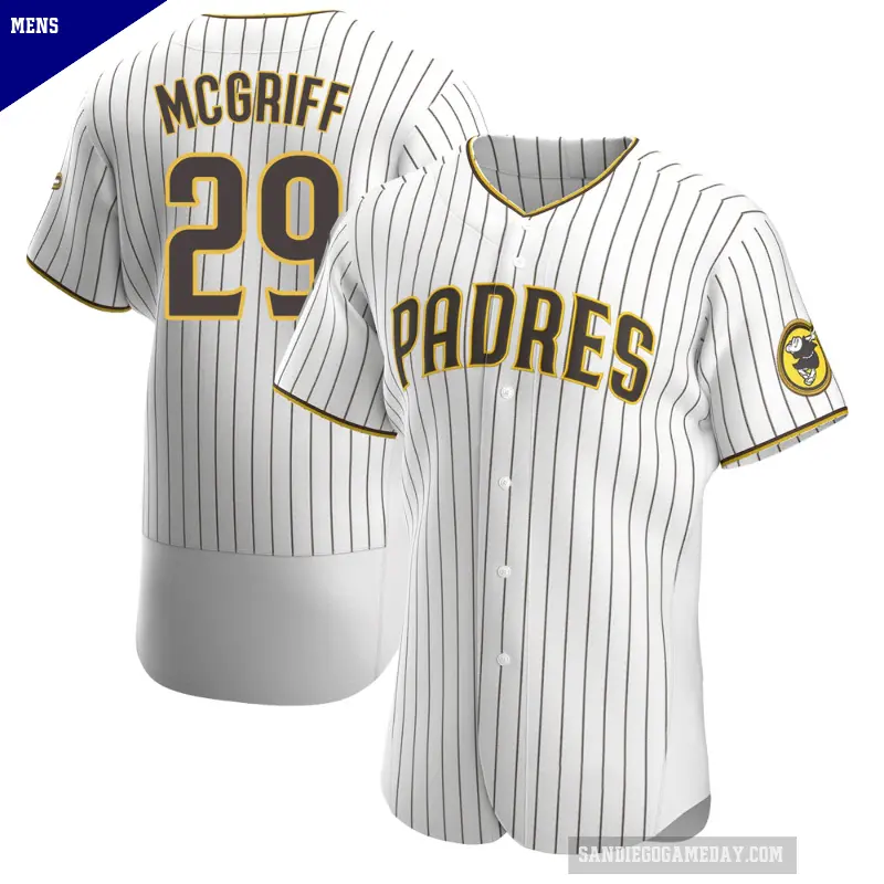 Men's No.29 Fred Mcgriff San Diego Padres White/Brown Authentic Home Jersey