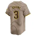 Men's No.3 Khalil Greene San Diego Padres Limited Tan Alternate Jersey