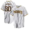 Men's No.30 Derrel Thomas San Diego Padres White Replica 2024 World Tour Seoul Series Home Jersey