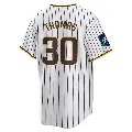 Men's No.30 Derrel Thomas San Diego Padres White Replica 2024 World Tour Seoul Series Home Jersey