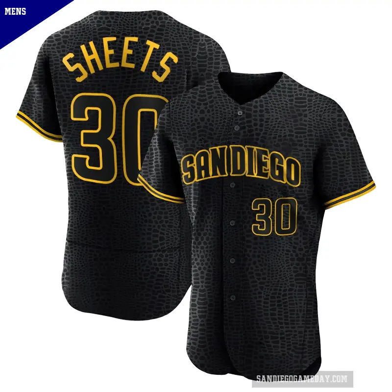 Men's No.30 Gavin Sheets San Diego Padres Black Authentic Snake Skin City Jersey