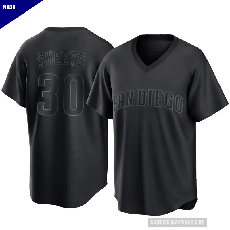 Men's No.30 Gavin Sheets San Diego Padres Black Replica Pitch Fashion Jersey