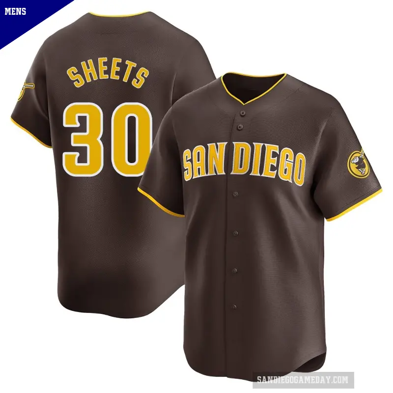 Men's No.30 Gavin Sheets San Diego Padres Brown Limited Away Jersey