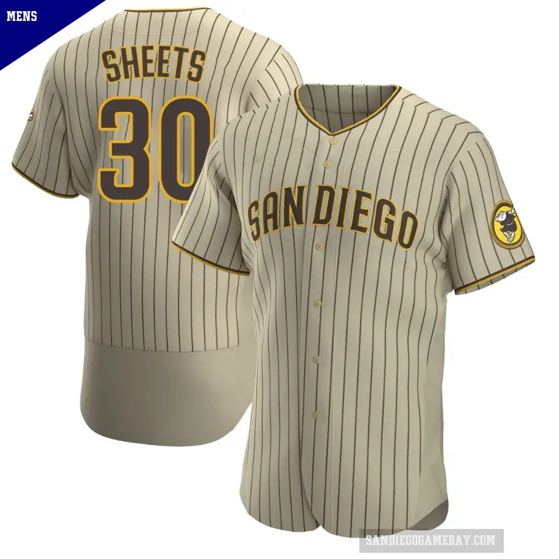 Men's No.30 Gavin Sheets San Diego Padres Tan/Brown Authentic Alternate Jersey