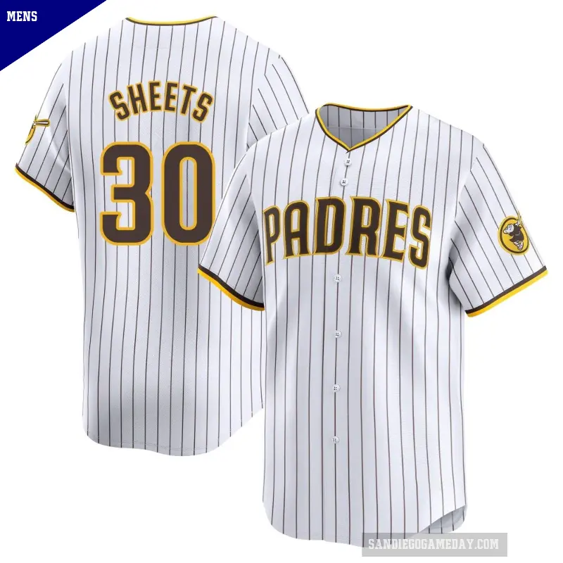 Men's No.30 Gavin Sheets San Diego Padres White Limited Home Jersey