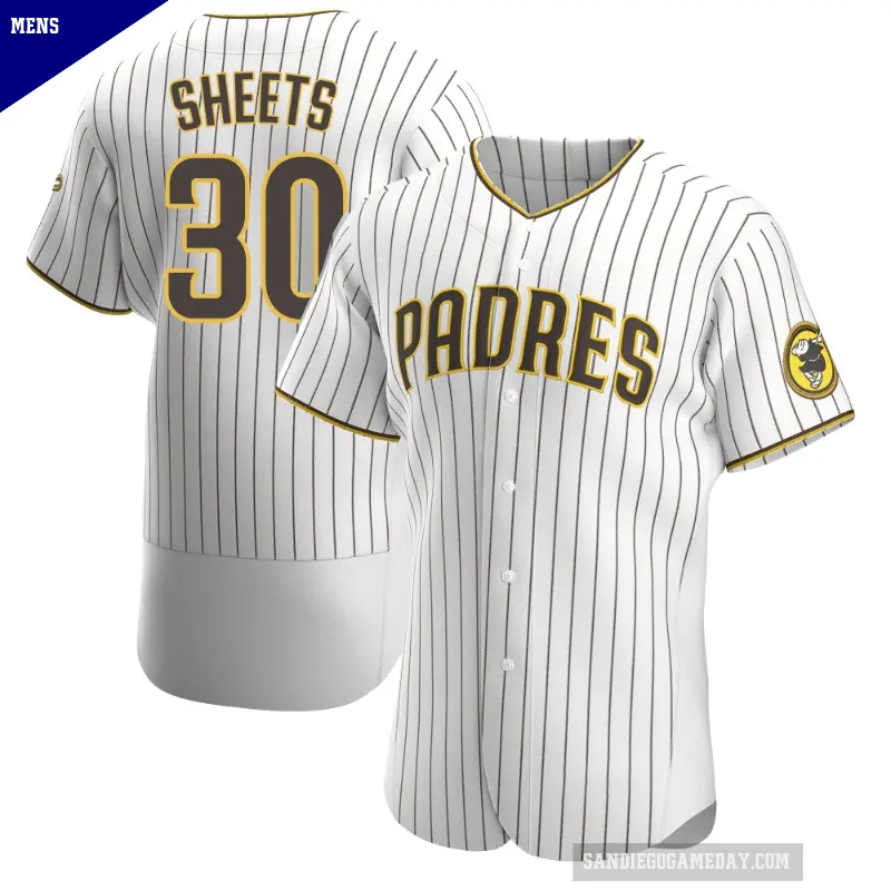 Men's No.30 Gavin Sheets San Diego Padres White/Brown Authentic Home Jersey