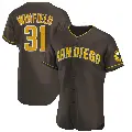 Men's No.31 Dave Winfield San Diego Padres Brown Authentic Road Jersey