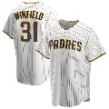 Men's No.31 Dave Winfield San Diego Padres White/Brown Replica Home Jersey