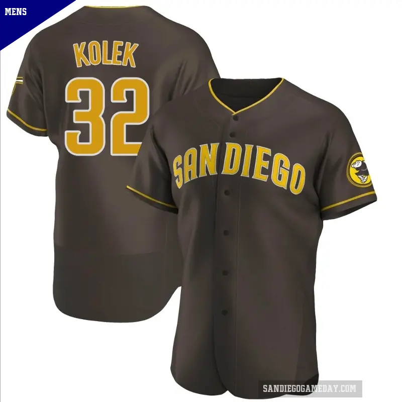 Men's No.32 Stephen Kolek San Diego Padres Brown Authentic Road Jersey