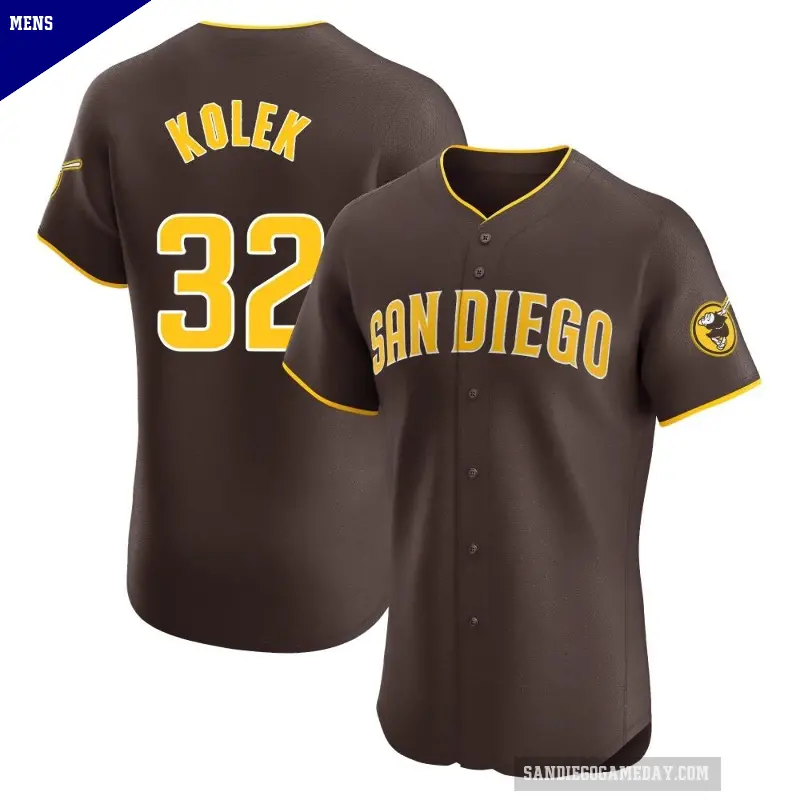 Men's No.32 Stephen Kolek San Diego Padres Brown Elite Road Vapor Premier Jersey