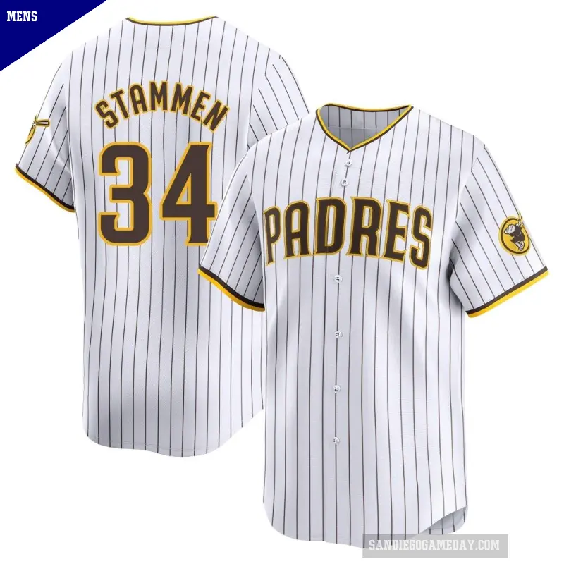 Men's No.34 Craig Stammen San Diego Padres White Limited Home Jersey