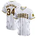 Men's No.34 Fernando Valenzuela San Diego Padres White Elite Home Patch Jersey