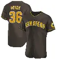 Men's No.36 Gaylord Perry San Diego Padres Brown Authentic Road Jersey