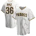 Men's No.36 Henry Baez San Diego Padres White/Brown Replica Home Jersey