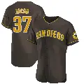 Men's No.37 Alek Jacob San Diego Padres Brown Authentic Road Jersey