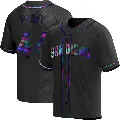 Men's No.44 Jake Peavy San Diego Padres Black Replica Holographic Alternate Jersey