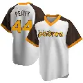 Men's No.44 Jake Peavy San Diego Padres White Replica Home Cooperstown Collection Jersey