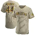 Men's No.44 Willie Mccovey San Diego Padres Tan/Brown Authentic Alternate Jersey
