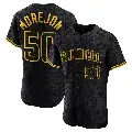 Men's No.50 Adrian Morejon San Diego Padres Black Authentic Snake Skin City Jersey